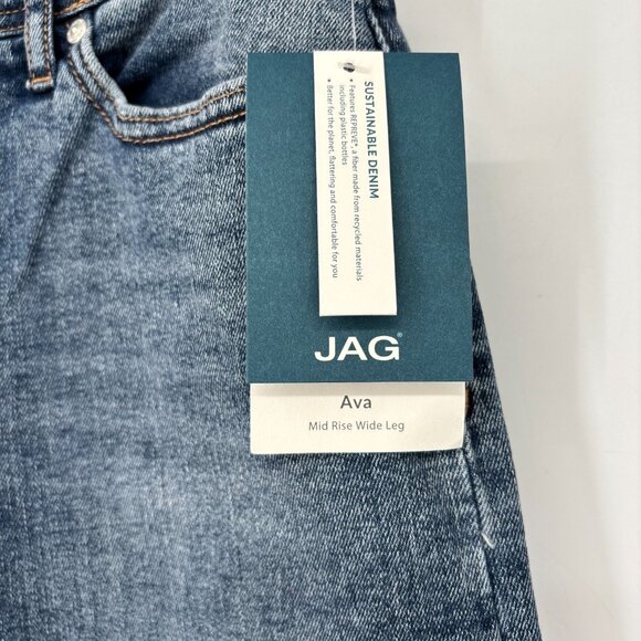 Jag Women's Ava Mid Rise Ankle Relaxed Wide Leg Jeans Skyfall Blue Size 2 NWT - Picture 4 of 7